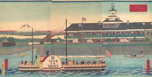Het Tsukiji Hotel in Tokio door Utagawa Hiroshige III