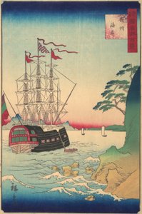 Nederlands Schip voor Anker bij de Kust van Tsushima door Utagawa Hiroshige II