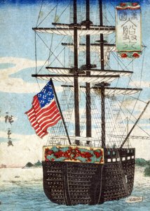 Buitenlandse schepen die de haven aandoen, (Bankoku nyusen sugoroku), 1860