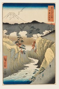 Inume-pas in de provincie Kai door Utagawa II Hiroshige