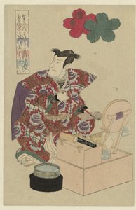 Man aan zijn kaptafel door Utagawa Kunisada (I) (attributed to)