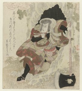 Man met bijl stapt uit een boom door Utagawa Kunisada (I)