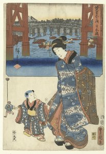Nihonbashi door Utagawa Kunisada (I)