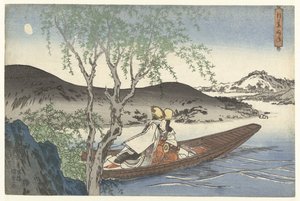Shirabyoshi danseres in een Asazuma boot door Utagawa Kunisada (I)