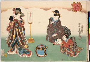 Avondsneeuw Bo-setsu, uit de serie Acht Figurale Zichten Sugata Hakkei door Utagawa Kunisada