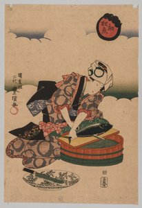 Voorbereiding van Bonita, 1823-1880 door Utagawa Kunisada