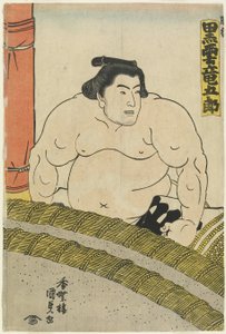 De worstelaar Kurokumo Tatsugoro van de Higo-stal, 1830-1844 door Utagawa Kunisada