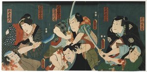Theaterscène door Utagawa Kunisada