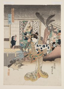 Uitzicht op Akasaka door Utagawa Kunisada