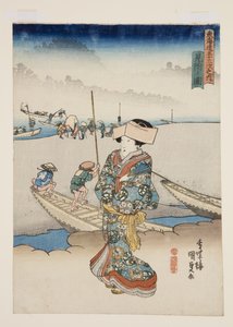 Uitzicht op Mitsuke door Utagawa Kunisada