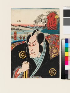 Het personage Kumagai Jirō Naozane bij Fujieda door Utagawa Kunisada II