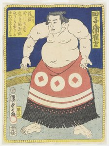 Worstelaar Tagonoura Tsurukichi, maart 1866 door Utagawa Kunisada II