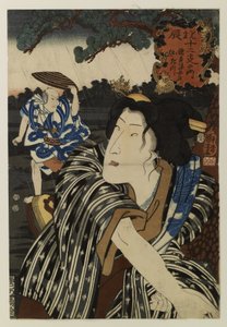 Bando Shuka I als de echtgenote Otatsu door Utagawa Kuniyoshi