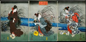 Vuurvliegjes vangen in de zomer (Nōryō no hotaru) Serie: Amusementen van de Vier Seizoenen (Shiki yūkan), ca.1845-1846