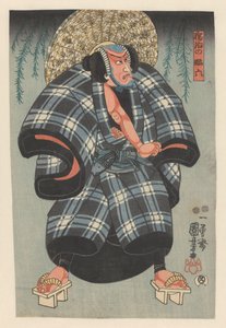 Daroku no Daraku bij wilgentakken door Utagawa Kuniyoshi