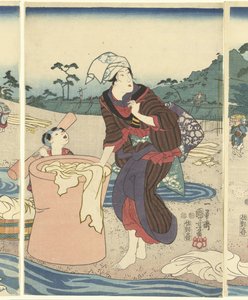 De Chofu Tama rivier in de provincie Musashi door Utagawa Kuniyoshi