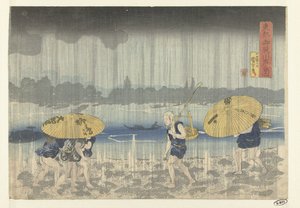 De Onmaya rivieroever in de Oostelijke hoofdstad door Utagawa Kuniyoshi