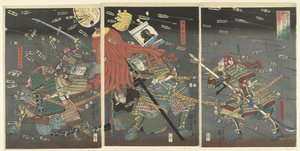 De laatste aanval van de Kusunoki te Shijonawate door Utagawa Kuniyoshi