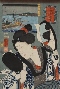 Vissen op bonito in de provincie Sagami, uit de serie Voorspoedige verlangens op land en zee, 1852