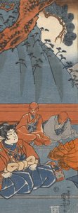 Hakoōmaru trifft Kudō Suketsune door Utagawa Kuniyoshi