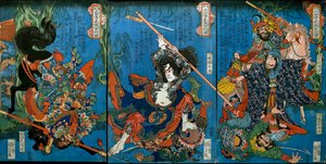 Hakukaja Yōshun en Shinki Gunshi Shubu (rechts) door Utagawa Kuniyoshi