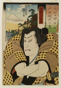 Zevenkleurige verzameling van uitzichten op de Fuji van Toto door Utagawa Kuniyoshi