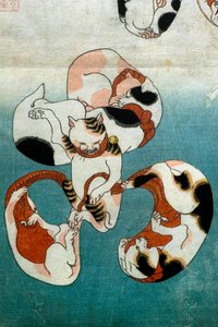Octopus Serie Katten vormen geschreven karakters door Utagawa Kuniyoshi