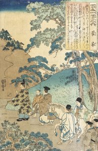 Gedicht van Kanke (Sugawara no Michizane) door Utagawa Kuniyoshi