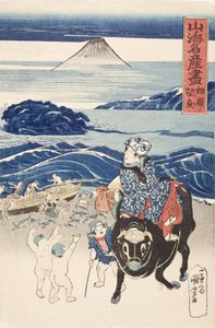Sagami: visser die bonito lost door Utagawa Kuniyoshi