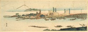 Tafereel aan de rivier de Sumida door Utagawa Kuniyoshi