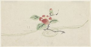 Tak met rode camelia door Utagawa Kuniyoshi