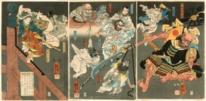 De Jonge Yoshitsune verslaat Benkei bij de Gojo Brug door Utagawa Kuniyoshi