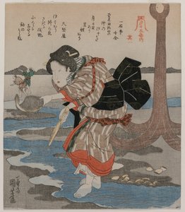 Vrouw naast een anker, uit de serie Vijf afbeeldingen van eb, late 1820s