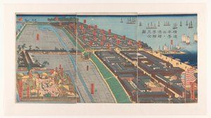 Overzicht van de wijk Honcho en het Miyozaki kwartier in Yokohama