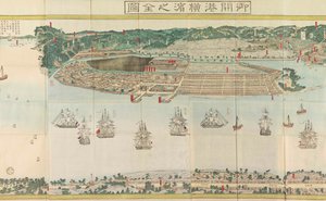 Panoramisch uitzicht op Yokohama door Utagawa Sadahide