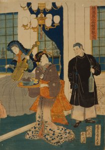 Salon van een buitenlands koopmanshuis in Yokohama, 1861
