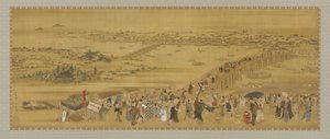 Ryogoku Brug, Edo periode, begin 19e eeuw door Utagawa Toyoharu