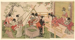 De zevende maand, uit de serie De twaalf maanden door twee kunstenaars (Ryoga juni ko) door Utagawa Toyohiro