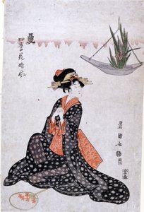 Bloemen van de vier seizoenen koel als meisjes door Utagawa Toyokuni