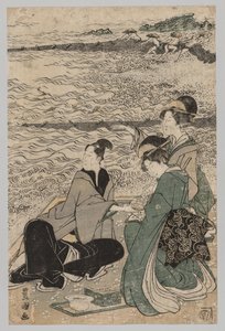 Man en twee vrouwen aan de kust, 1769-1825