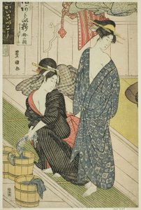 Een openbaar badhuis door Utagawa Toyokuni I