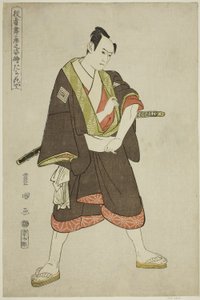 Tachibanaya: Ichikawa Yaozo III als Shimobe Hatsuhei, uit de serie "Portretten van Acteurs op het Podium (Yakusha butai no sugata-e)"