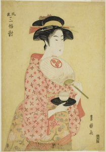 Takashima Ohisa, uit de serie "Een Modieuze Set van Drie (Furyu sanpuku tsui)"