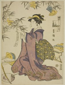 De zevende maand (Shichi gatsu), uit de serie "Modieuze twaalf maanden (Furyu junikagetsu)" door Utagawa Toyokuni I