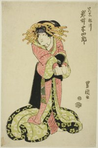 De acteur Iwai Hanshiro als courtisane door Utagawa Toyokuni I