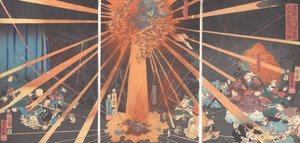 De Geest van Akugenta die Wraak Neemt op Nanba bij de Nunobiki Waterval, 1856, 2e maand door Utagawa Yoshifusa