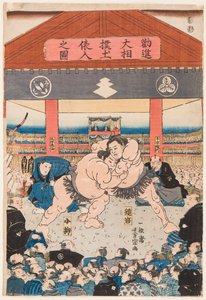 Sumo-wedstrijd tussen Koyonagi en Kaganiiva