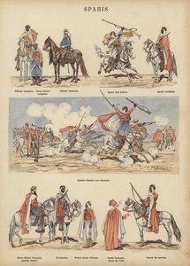 Spahis, koloniale soldaten van het Franse leger door Victor Armand Poirson