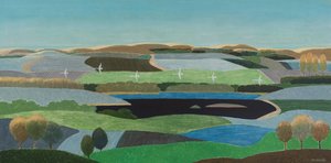 Zwanen Vliegen Over Duinen, 2023 door Vadym Vaskovsky