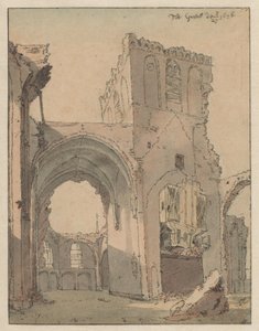 De ruïne van de Grote Kerk in Grave door Valentijn Klotz (attributed to)